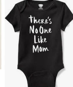 OLD NAVY Baby black graphic short sleeve bodysuit